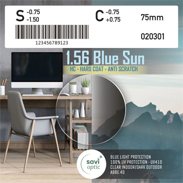 Tròng Kính Savi 1.56 Blue Sun HC